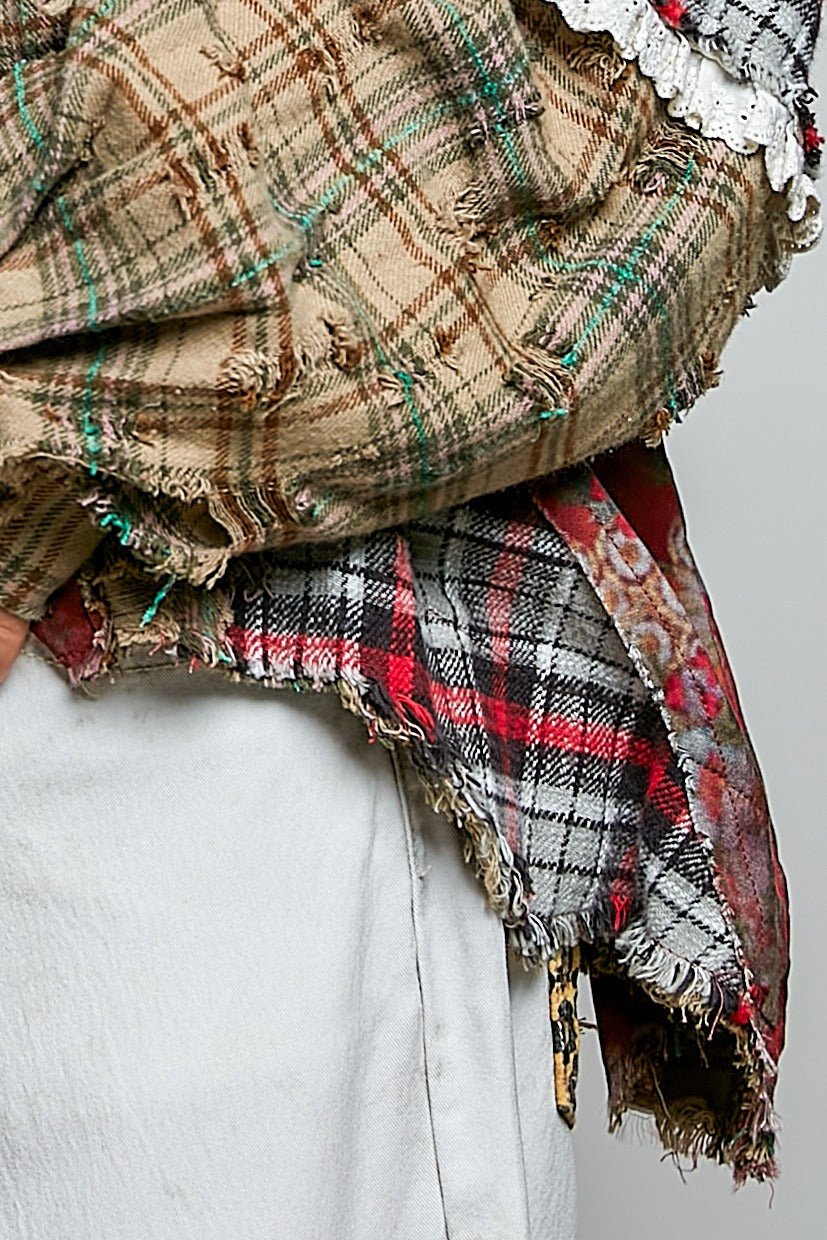 The Artisan Mixed Plaid Patchwork Shacket - Westly