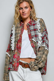 The Artisan Mixed Plaid Patchwork Shacket - Westly