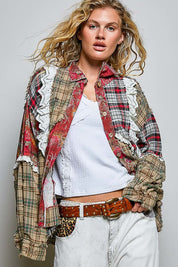 The Artisan Mixed Plaid Patchwork Shacket - Westly