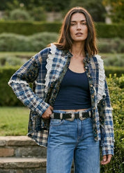 The Artisan Mixed Plaid Patchwork Shacket - Westly