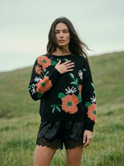 The Bloomer Floral Knit Sweater - Westly