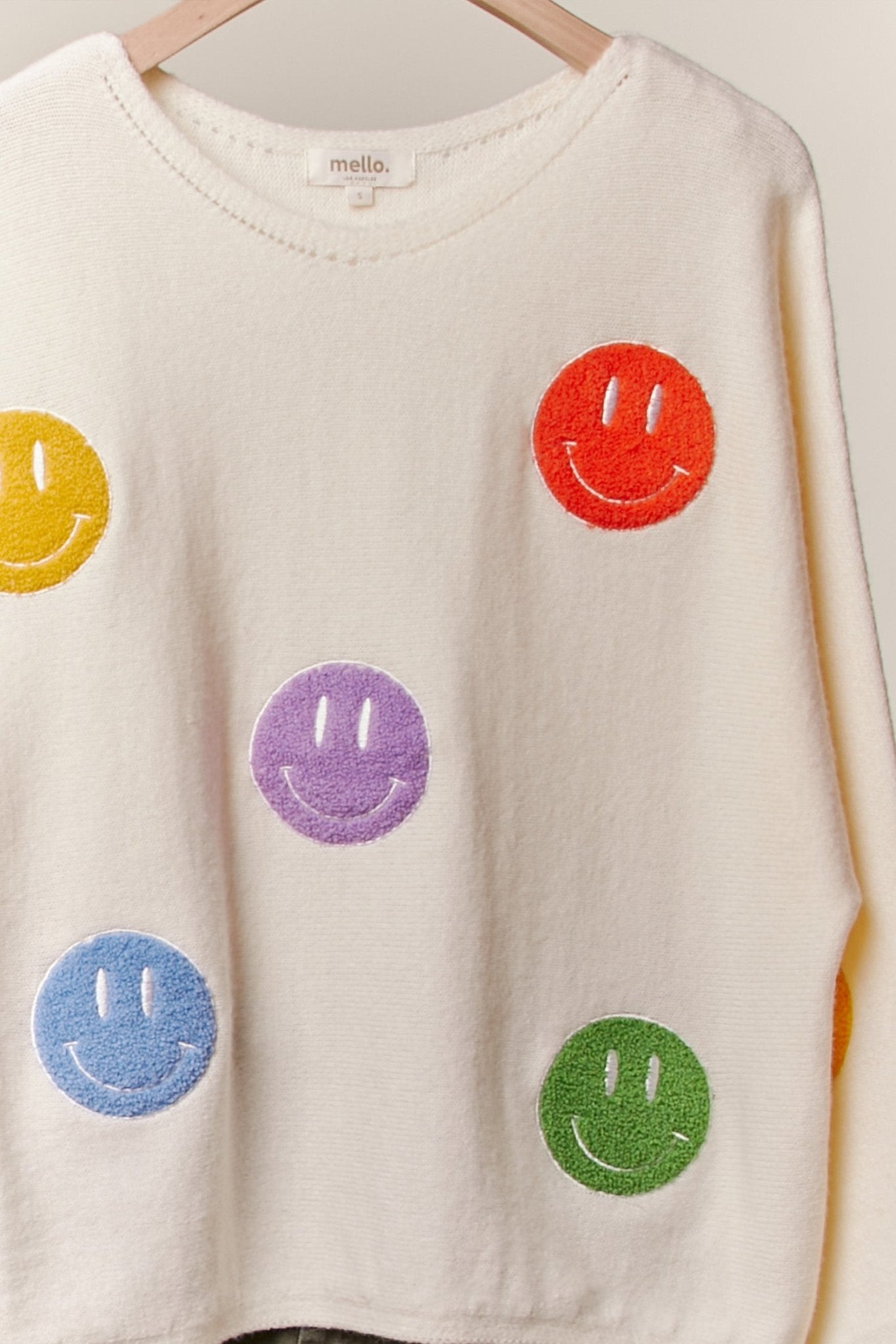 The Bright Side Colorful Smiley Oversized Knit - Westly