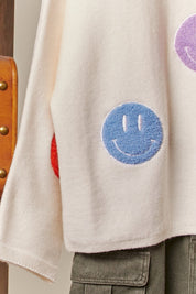 The Bright Side Colorful Smiley Oversized Knit - Westly