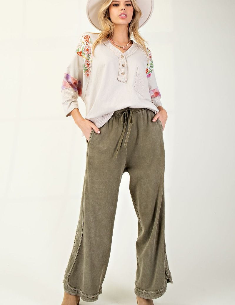 The Essential Drawstring Mineral Washed Terry Knit Pants - Westly
