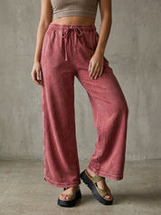 The Essential Drawstring Mineral Washed Terry Knit Pants - Westly