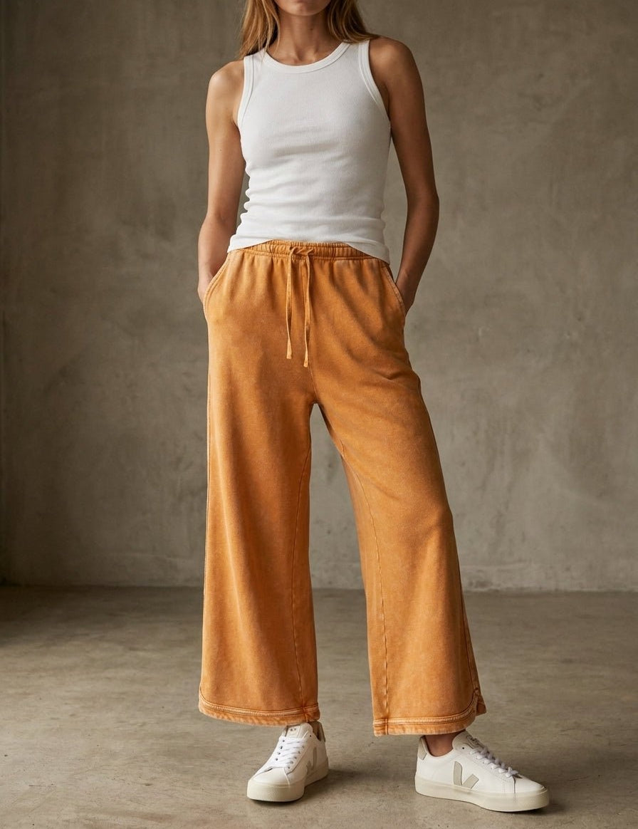 The Essential Drawstring Mineral Washed Terry Knit Pants - Westly