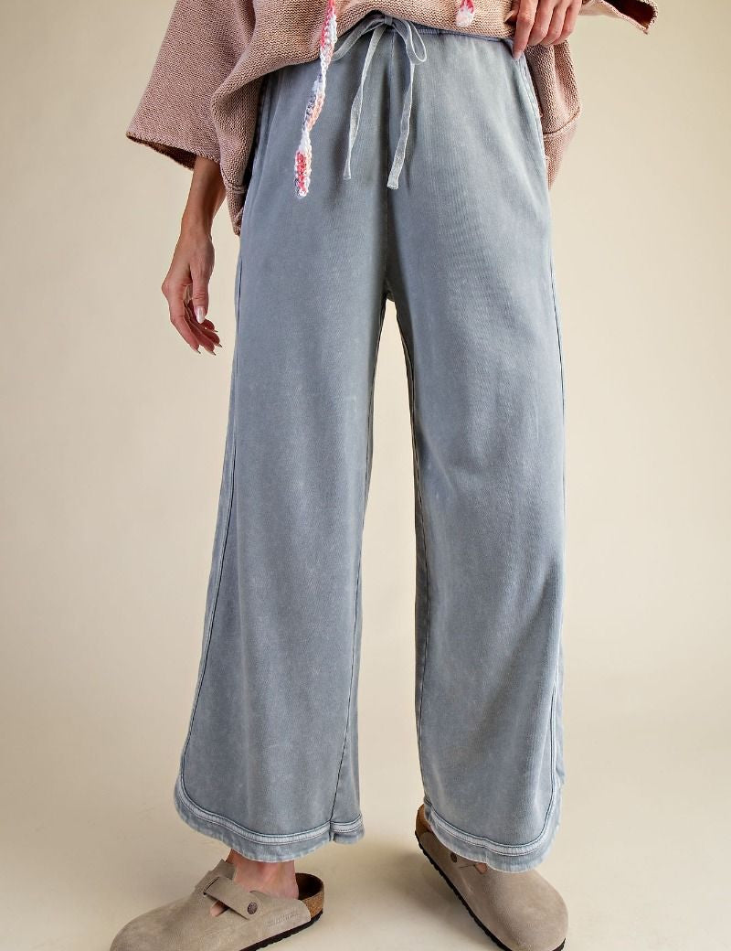The Essential Drawstring Mineral Washed Terry Knit Pants - Westly