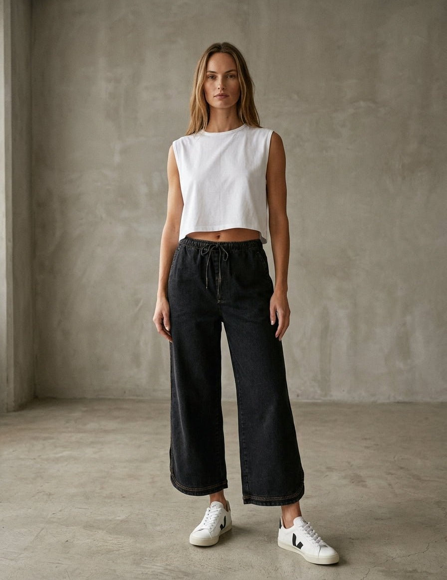 The Essential Mineral Washed Denim Pants - Westly