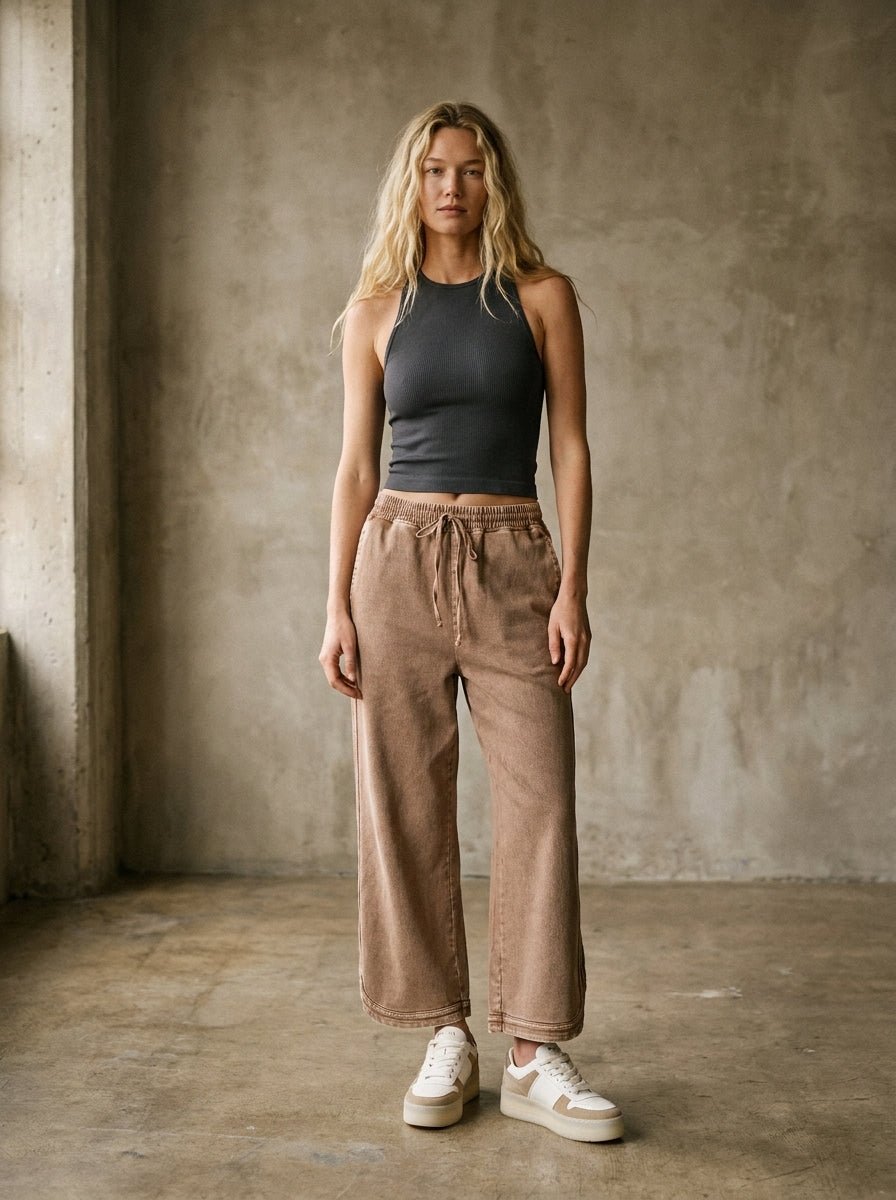 The Essential Mineral Washed Denim Pants - Westly