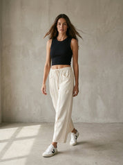 The Essential Mineral Washed Terry Knit Barrel Pants - Westly