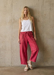 The Essential Mineral Washed Terry Knit Barrel Pants - Westly