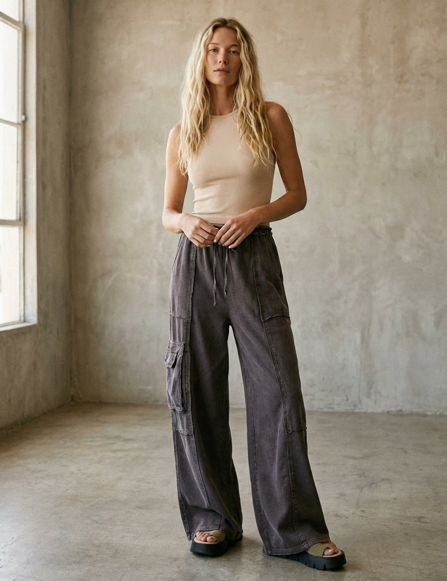 The Essential Ruffled Waistband Terry Knit Pants - Westly