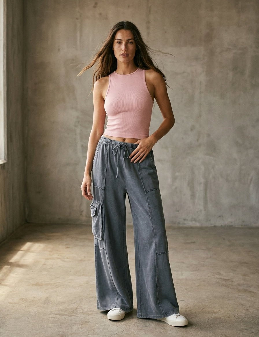 The Essential Ruffled Waistband Terry Knit Pants - Westly
