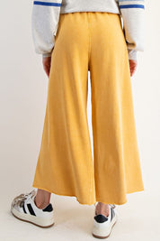The Essential Washed Terry Knit Wide-Leg Pants - Westly