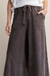 The Essential Washed Terry Knit Wide-Leg Pants - Westly