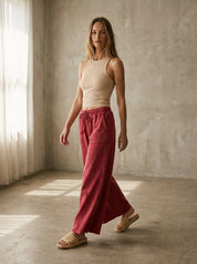 The Essential Washed Terry Knit Wide-Leg Pants - Westly