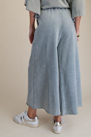 The Essential Washed Terry Knit Wide-Leg Pants - Westly