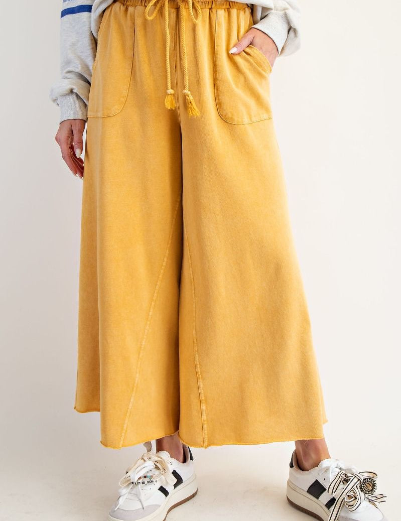 The Essential Washed Terry Knit Wide-Leg Pants - Westly