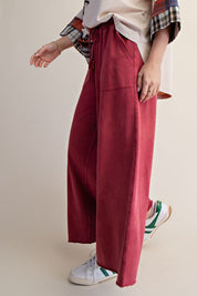 The Essential Washed Terry Knit Wide-Leg Pants - Westly