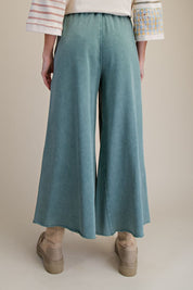 The Essential Washed Terry Knit Wide-Leg Pants - Westly