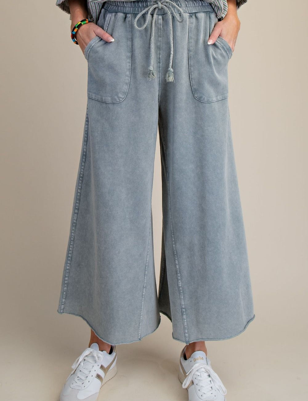 The Essential Washed Terry Knit Wide-Leg Pants - Westly