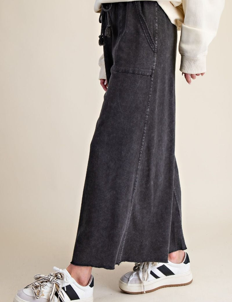 The Essential Washed Terry Knit Wide-Leg Pants - Westly