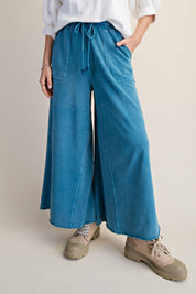 The Essential Washed Terry Knit Wide-Leg Pants - Westly