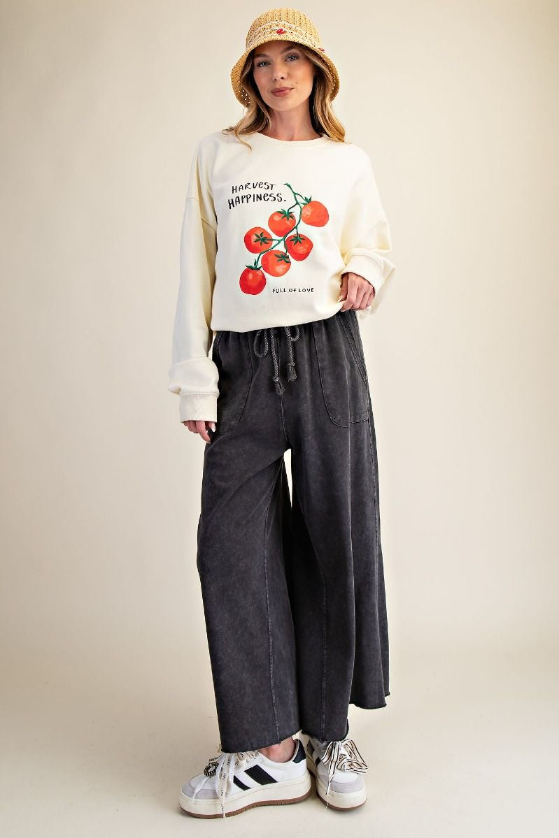 The Essential Washed Terry Knit Wide-Leg Pants - Westly