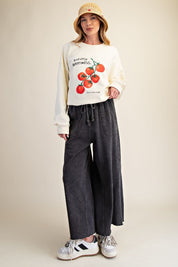 The Essential Washed Terry Knit Wide-Leg Pants - Westly