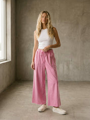 The Essential Washed Terry Knit Wide-Leg Pants - Westly
