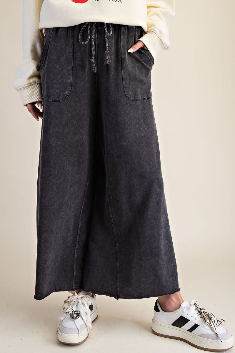 The Essential Washed Terry Knit Wide-Leg Pants - Westly