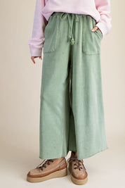 The Essential Washed Terry Knit Wide-Leg Pants - Westly