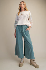 The Essential Washed Terry Knit Wide-Leg Pants - Westly
