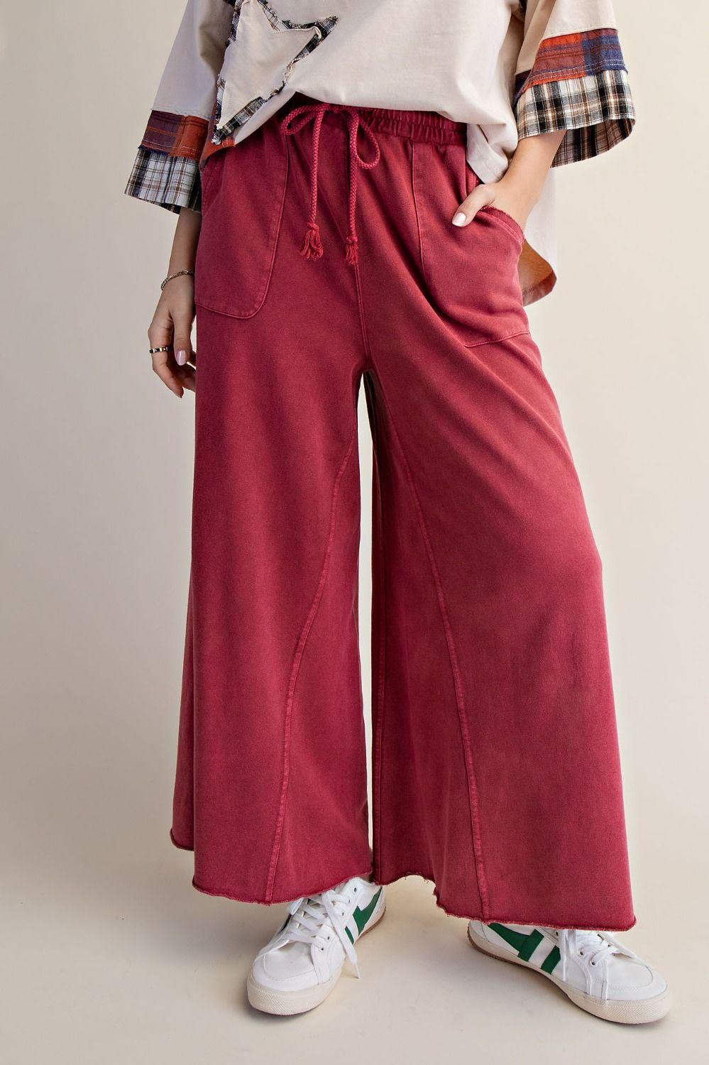 The Essential Washed Terry Knit Wide-Leg Pants - Westly