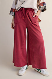 The Essential Washed Terry Knit Wide-Leg Pants - Westly