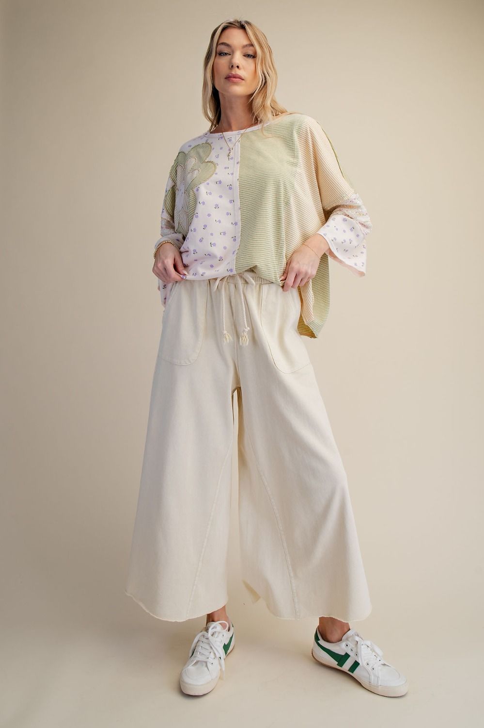 The Essential Washed Terry Knit Wide-Leg Pants - Westly