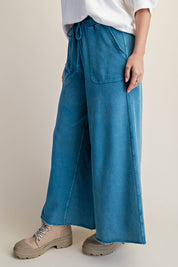 The Essential Washed Terry Knit Wide-Leg Pants - Westly