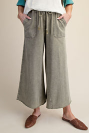 The Essential Washed Terry Knit Wide-Leg Pants - Westly