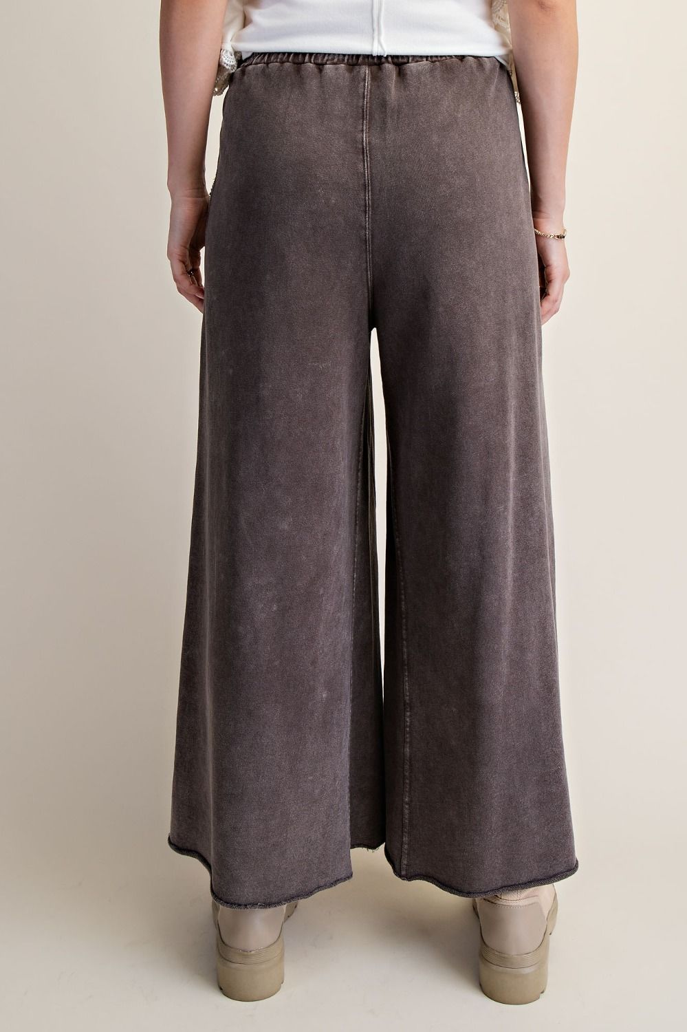 The Essential Washed Terry Knit Wide-Leg Pants - Westly