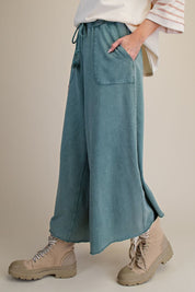 The Essential Washed Terry Knit Wide-Leg Pants - Westly