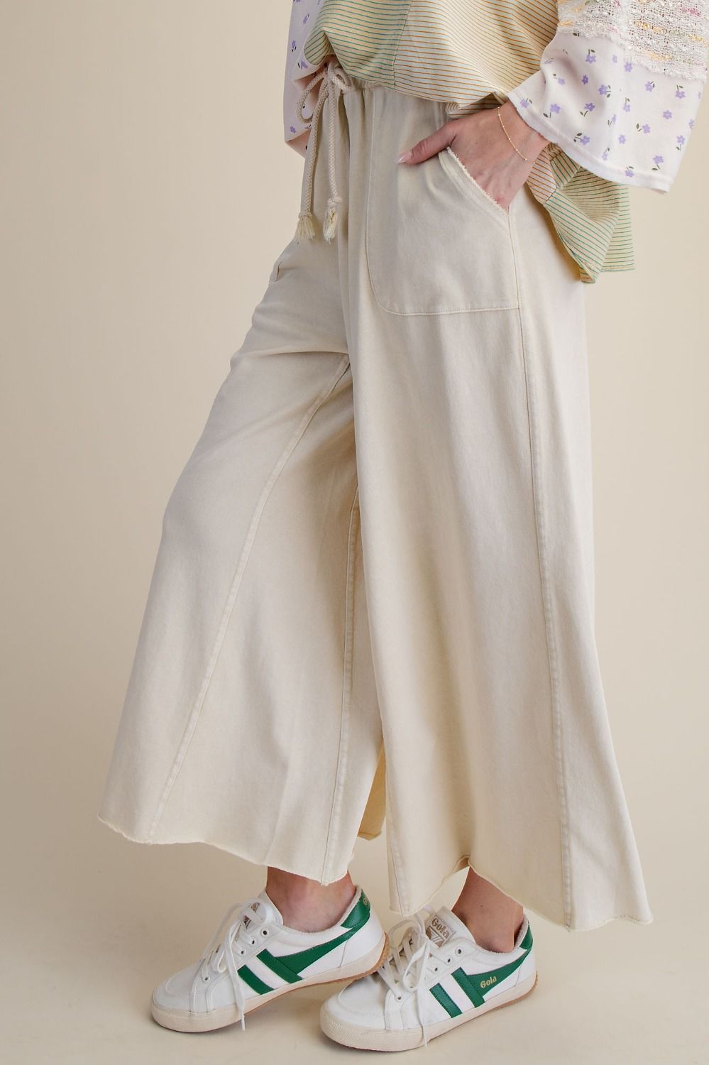 The Essential Washed Terry Knit Wide-Leg Pants - Westly