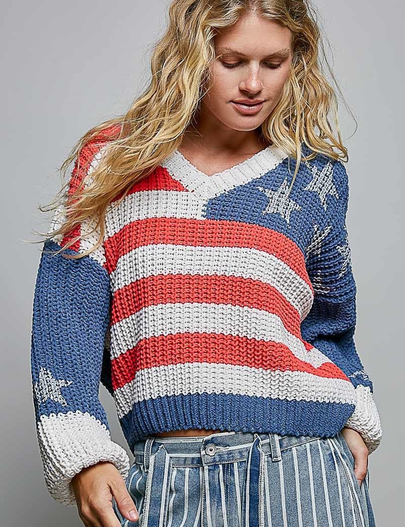 The Founder V-Neck Chenille Knit Sweater - Westly