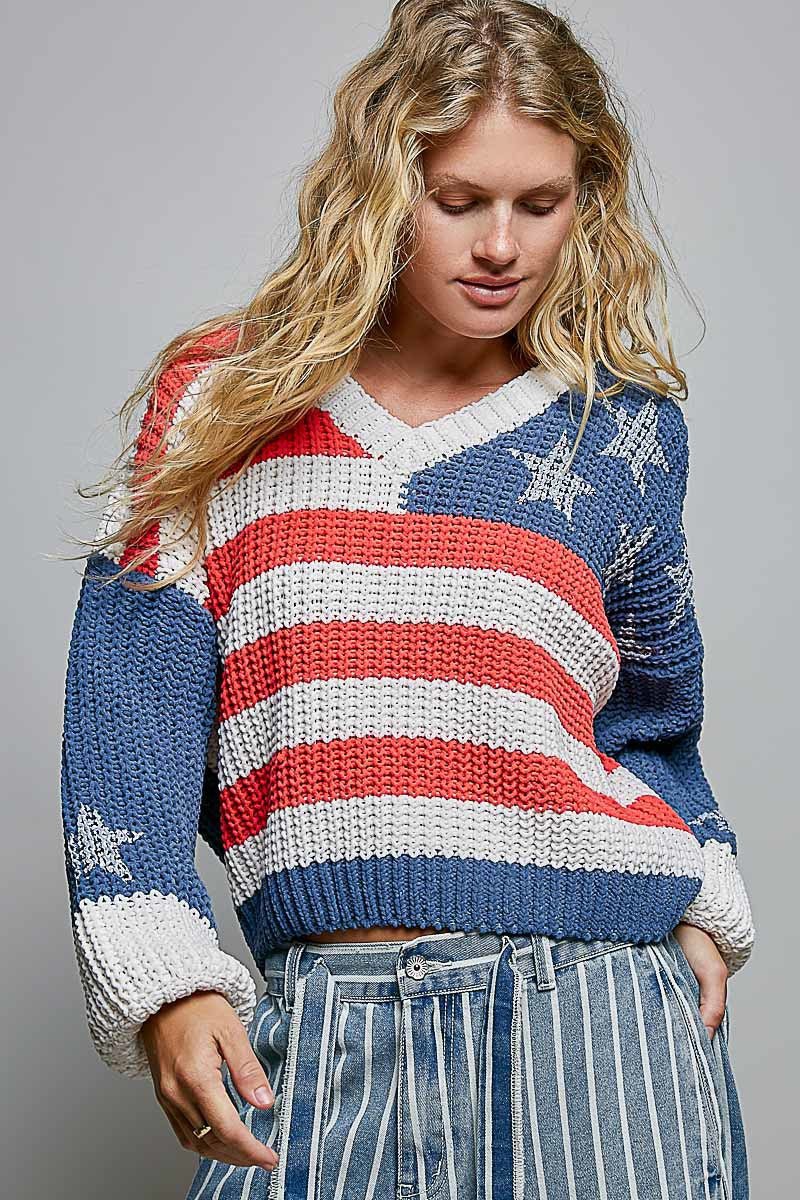 The Founder V-Neck Chenille Knit Sweater - Westly