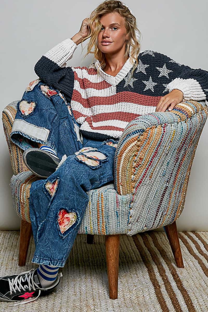 The Founder V-Neck Chenille Knit Sweater - Westly
