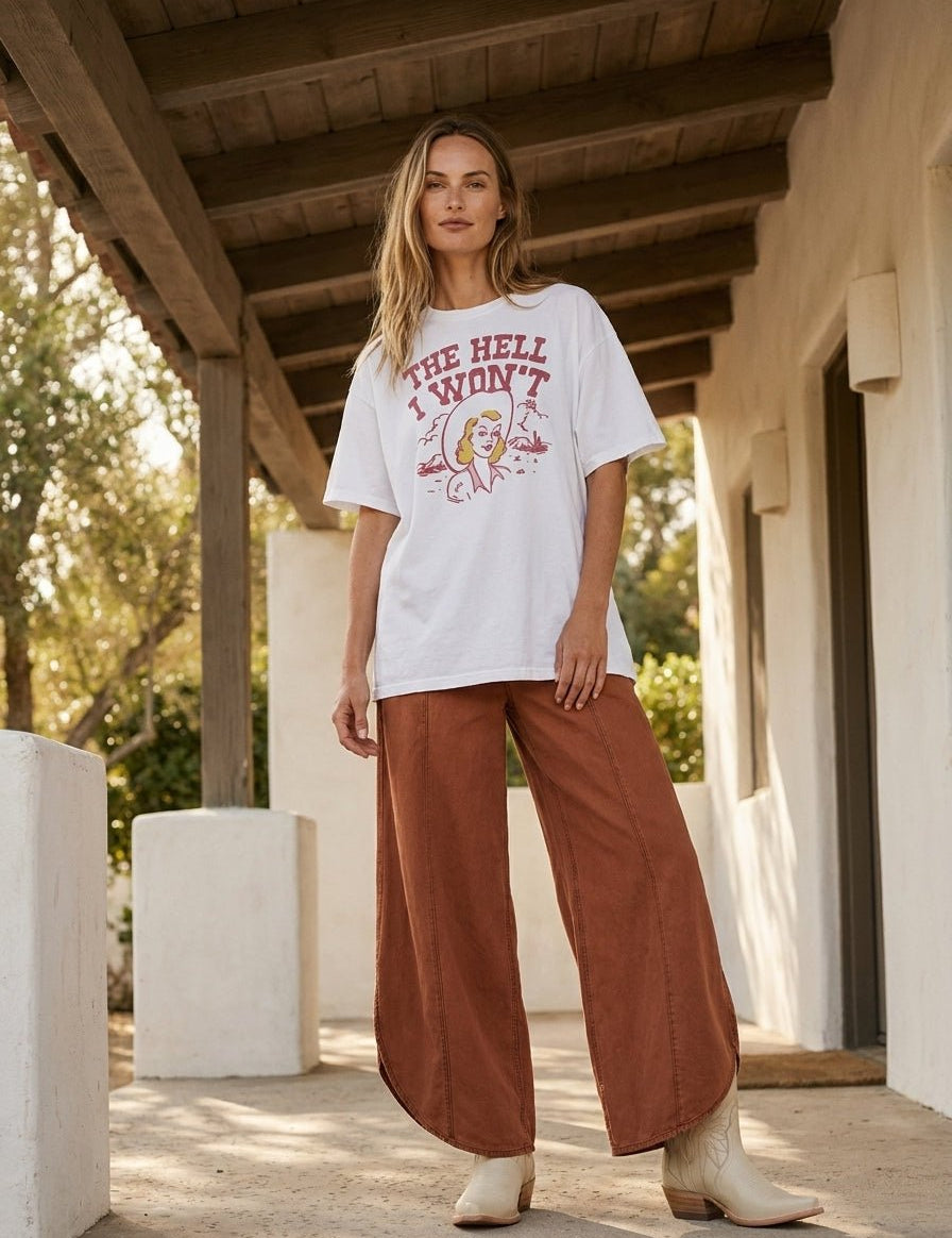 The Hell I Won't Oversized Graphic Tee - Westly