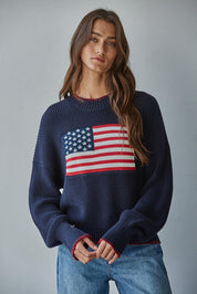 The Icon American Flag Stitch Sweater - Westly