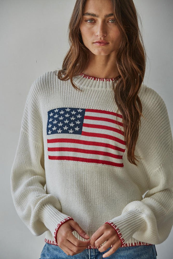 The Icon American Flag Stitch Sweater - Westly