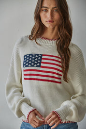 The Icon American Flag Stitch Sweater - Westly