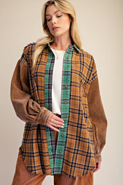 The Long Haul Oversized Washed Plaid Shacket - Westly