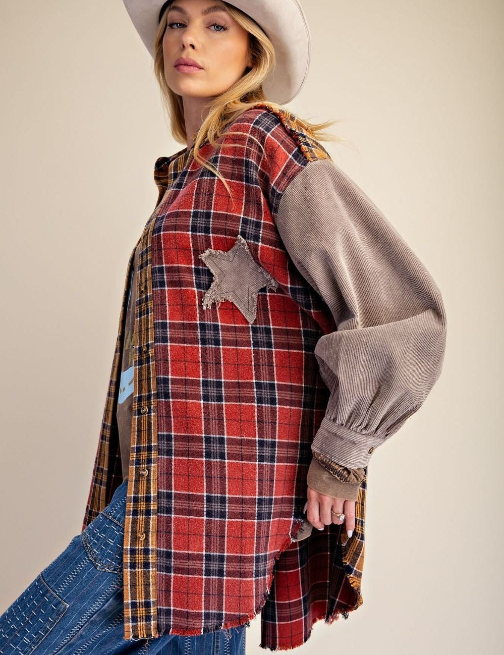 The Long Haul Oversized Washed Plaid Shacket - Westly